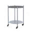Table basse ronde à roulettes Tables d'appoint mobiles à 2 niveaux Table de chevet amovible en métal argenté pour tables de bout de salon de chambre à coucher à côté du canapé