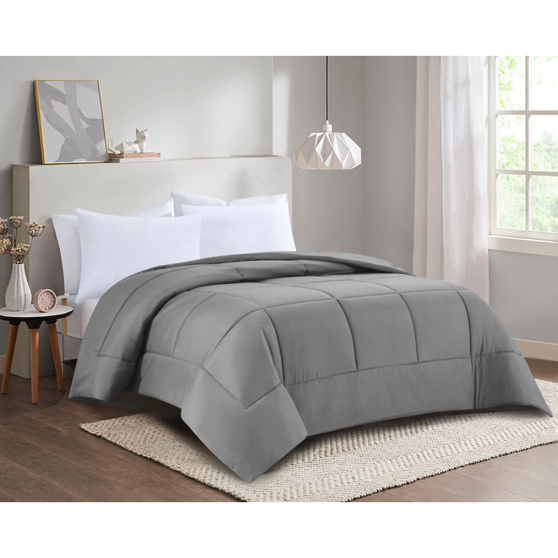 Édredon en duvet synthétique Swift Home Basic, Gris clair, Édredon très grand