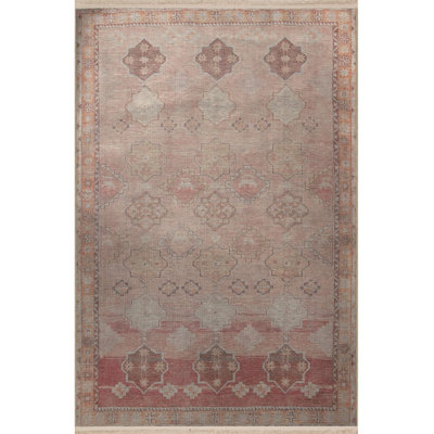 Powder Themed Traditional Motif Floral Patterned Creative Vintage Decorative Machine Washable Rug