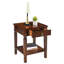 Table d'appoint / table de chevet classique classique avec plateau en placage à motif en X et tablette inférieure