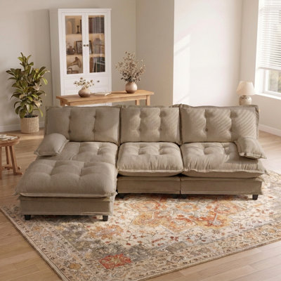 107" Modular Sectional Sofa, Modern Deep Seat with Lattice Cushions