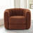37" Wide Accent Chair, Boucle Upholstered Swivel Barrel Chair-1128605306