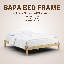 Structure de lit en bois massif NTC Sapa - Menuiserie japonaise minimaliste, pas de sommier tapissier, lattes silencieuses, assemblage facile-1995326080-1995326084