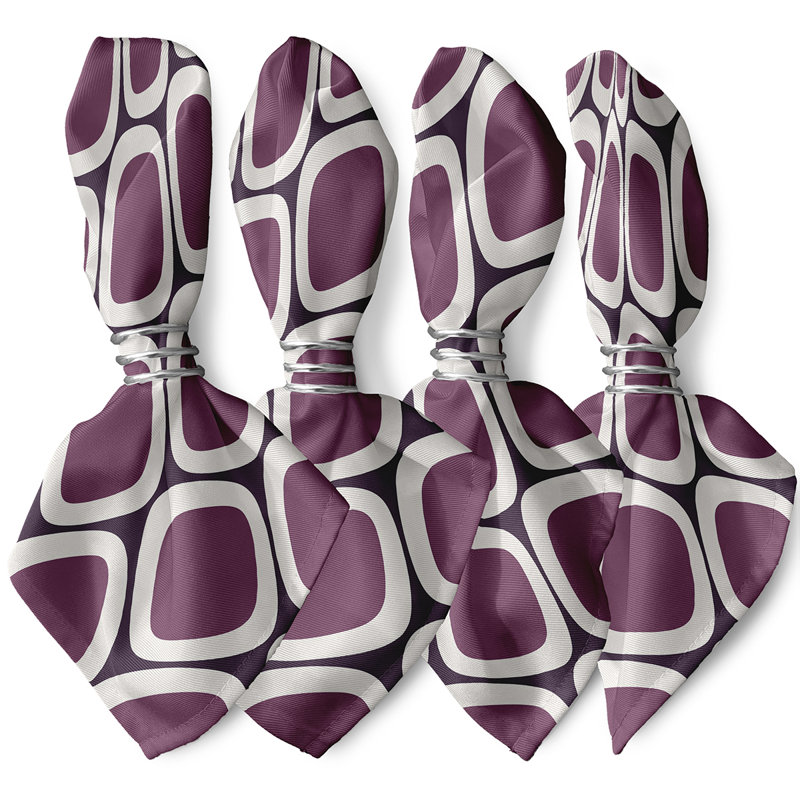 Laronzo Geometric Napkins, Purple