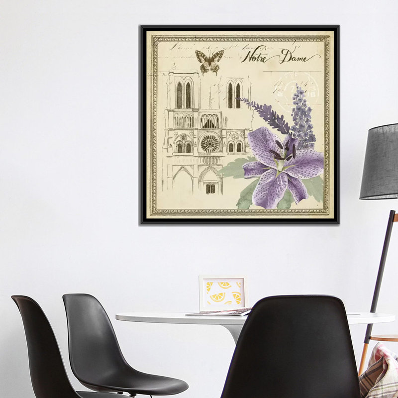 « paris ephemera v », impression sur toile, H 37 po x l 37 po x P 1,5 po, Toile avec cadre noir, Pas de tapis