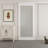 80" Hidden Style Track White Primed 1-Lite Frosted Glass Sliding Barn Door With Hardware Kit（No Assembly Required）-100895776
