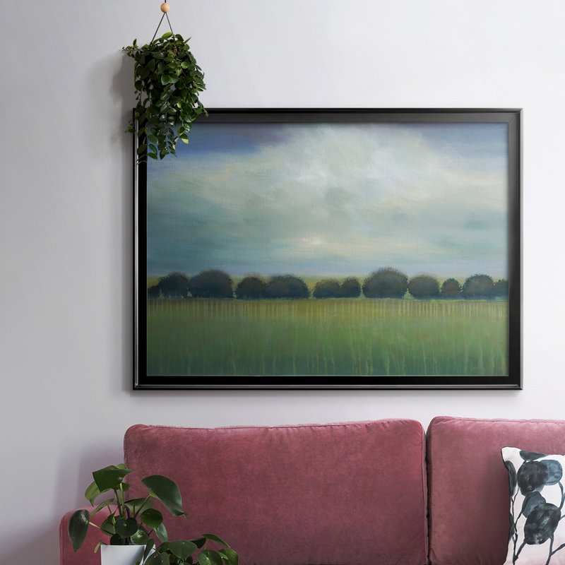 «Greener Pastures», toile tendue avec châssis_OJAR3196, H 26 po x l 38 po x P 1,5 po, Noir