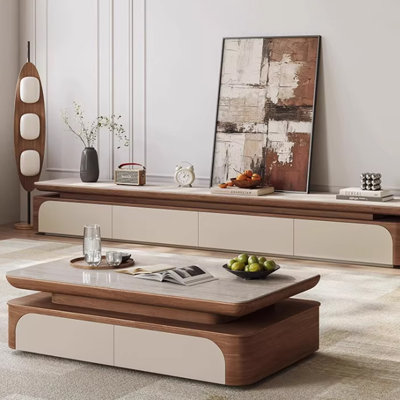 Stone Slab TV Console for Living Room