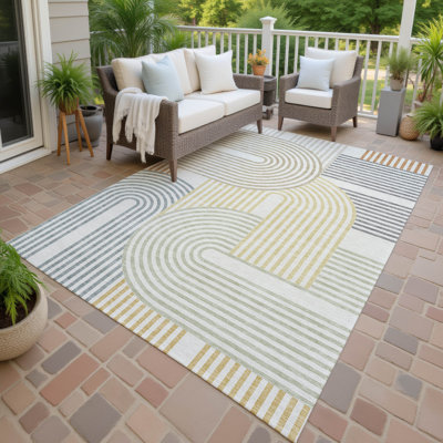 Machine Washable Indoor/Outdoor Chantille ACN2549 Mid-Century Modern Rug