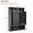 4-in-1 Elegant Hall Tree with Golden Hooks and Adjustable Shelves (Black)-1816274043
