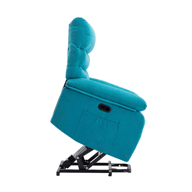 Fauteuil de massage inclinable électrique chauffant, Chenille bleu