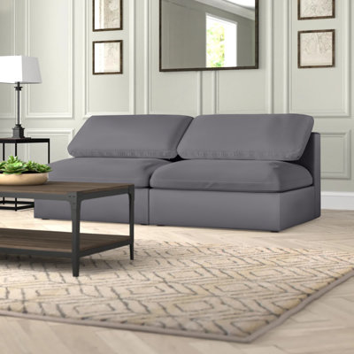 Canapé modulaire en lin sans accoudoirs avec coussins réversibles Burrows