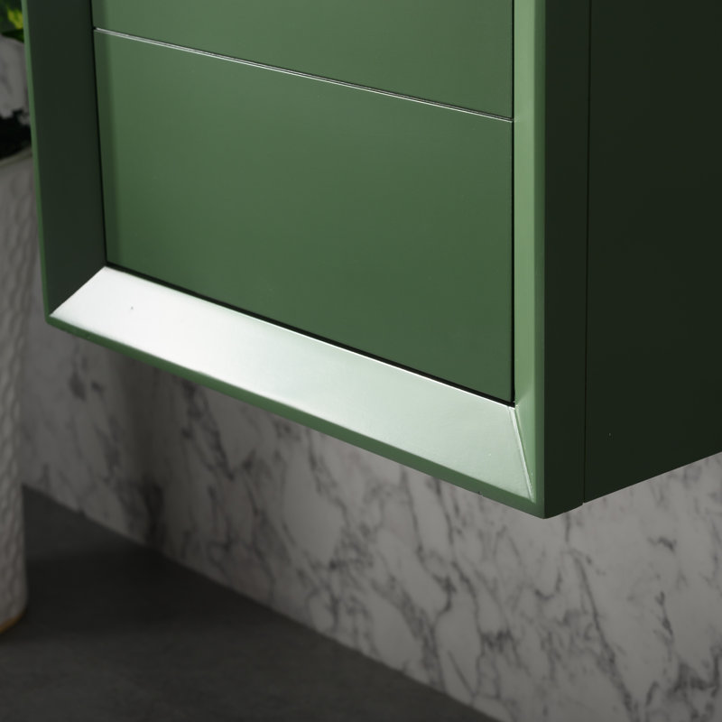 Draven 20'' Single Bathroom Vanity with Porcelain Top, Green