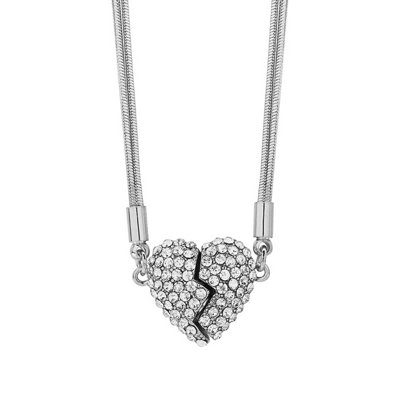 Magnetic Patchwork Necklace  Multi-layer-studded Magnet Necklace Heart-shaped Necklace Temperament Clavicle Chain