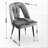 Blue Velvet Dining Chair With Metal Legs And Nailhead Decorations, Of 2pc Chairs Contemporary Upholstery Black Legs, 2-369374338