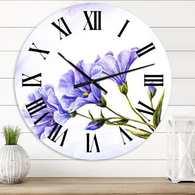 Blue Wildflowers - Horloge murale traditionnelle
