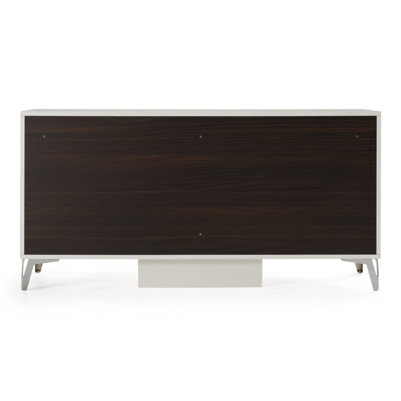 Ensemble de chambre à coucher 4 pièces en cuir écologique moderne blanc Omosède, Grand