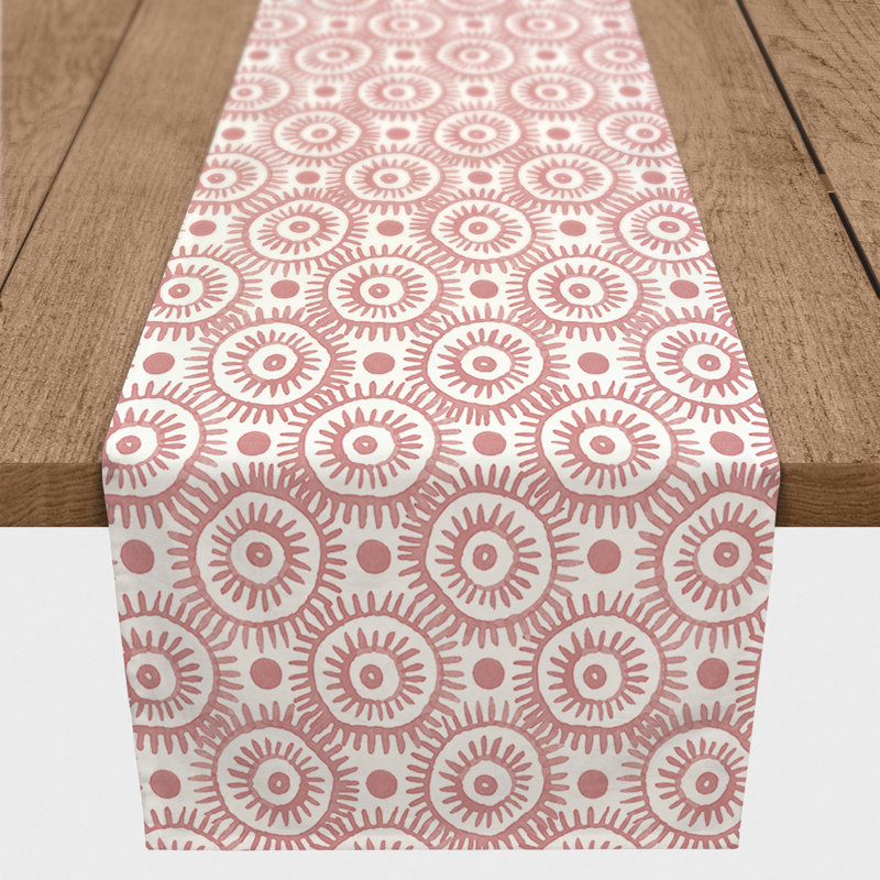 Chemin de table Boho, L 90 po, Rose