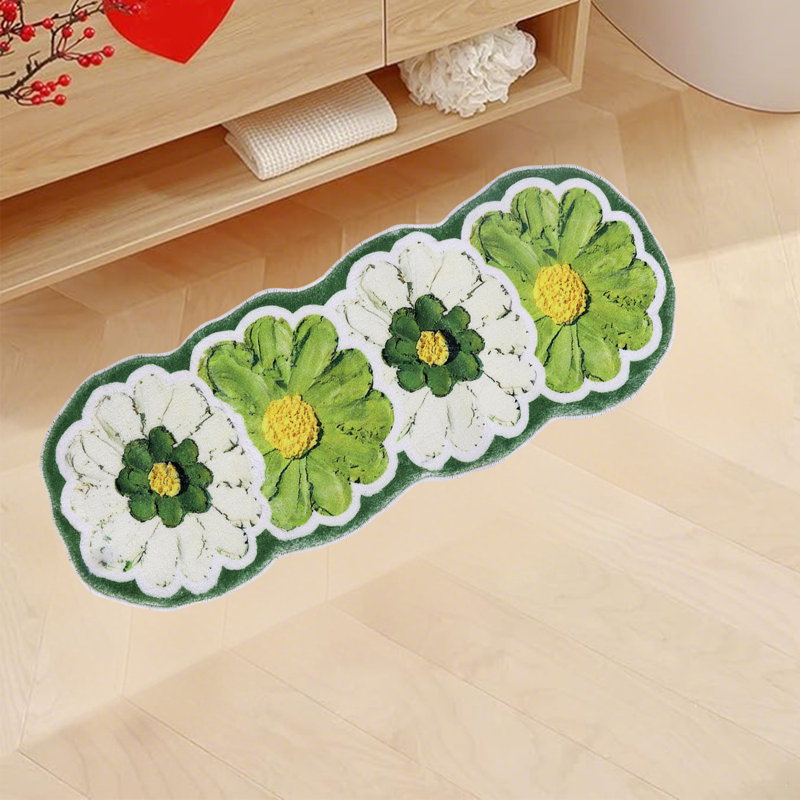 Tapis pour salle de bain Flower, Tapis de couloir 1 pi 8 po x 4 pi 7 po