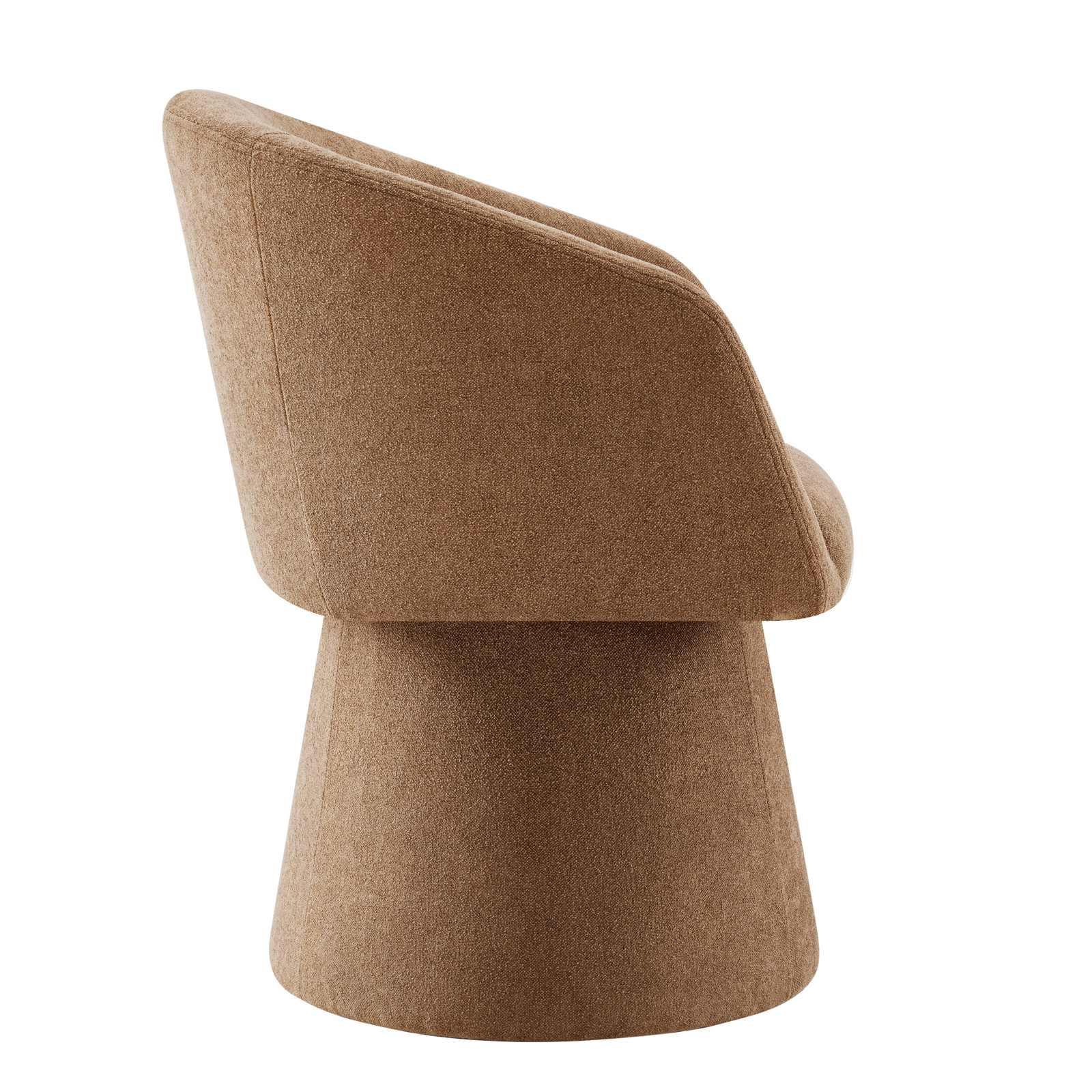 Kyo Swivel Linen Dining Armchair, Elite Camel