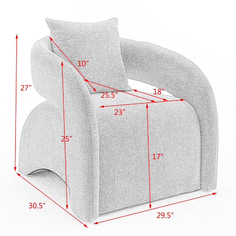 Fauteuil Hijinio, Mélange de polyester beige