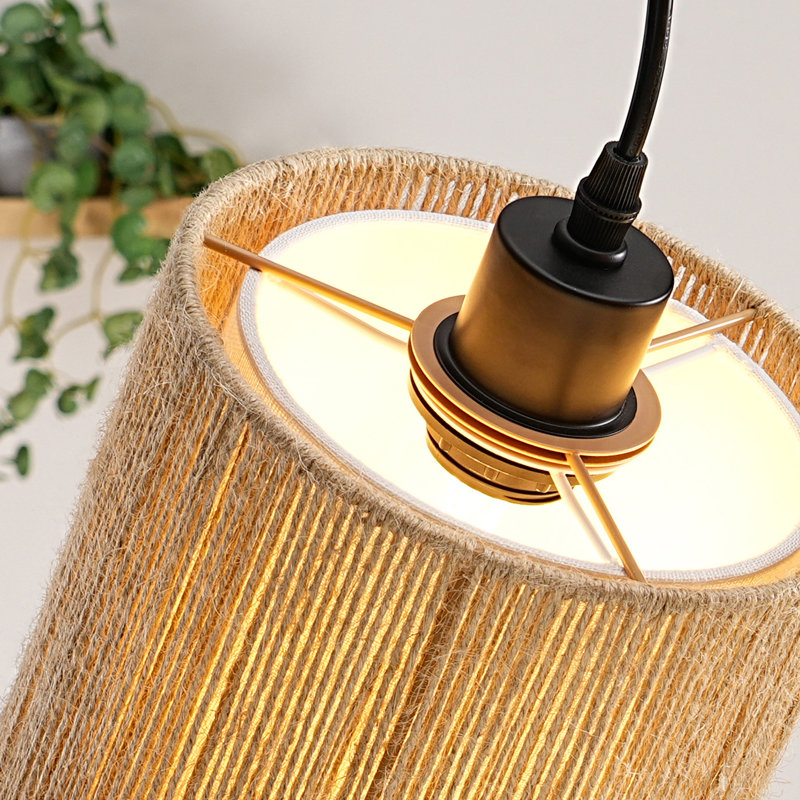 64.7" Rattan Tree Floor Lamp With Dimmer Switch And 3 Bulbs Included
