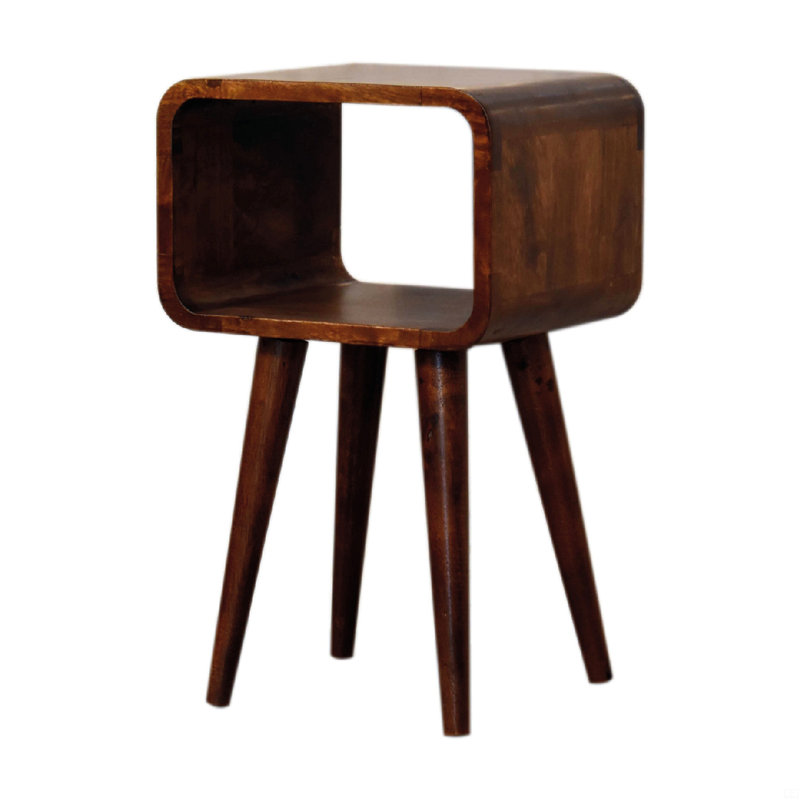 Mini Curved Open Bedside, Brown