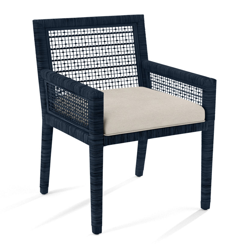 Pine Isle Arm Chair, Denim Stripe, 0206-61, Navy