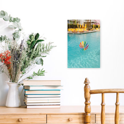 Palm Springs Pool Day Classic Colorful Modern Palm Architecture Landscape Wall Art Print