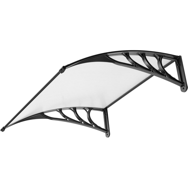 VIVOHOME Plastic Clear/Black Cover Retractable Door/Window Awning, 40" W x 38" D