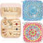 1/4 pièces organisateur de bijoux en diamant, boîte de rangement de mandala bricolage portable, étui de rangement pour collier de bagues, boîte d'art en diamant en cuir PU 4 pièces par ensemble, taille unique