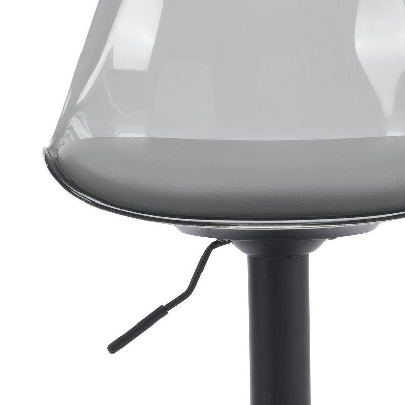 Swivel Upholstered Adjustable Height Counter Stool, Grey