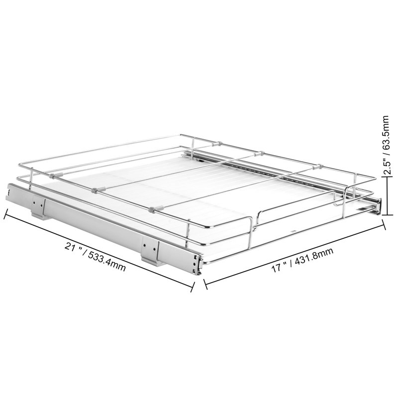 Organisateur d'armoire coulissant, tablettes coulissantes robustes, H 2,5 po x l 41,8 po x P 17 po