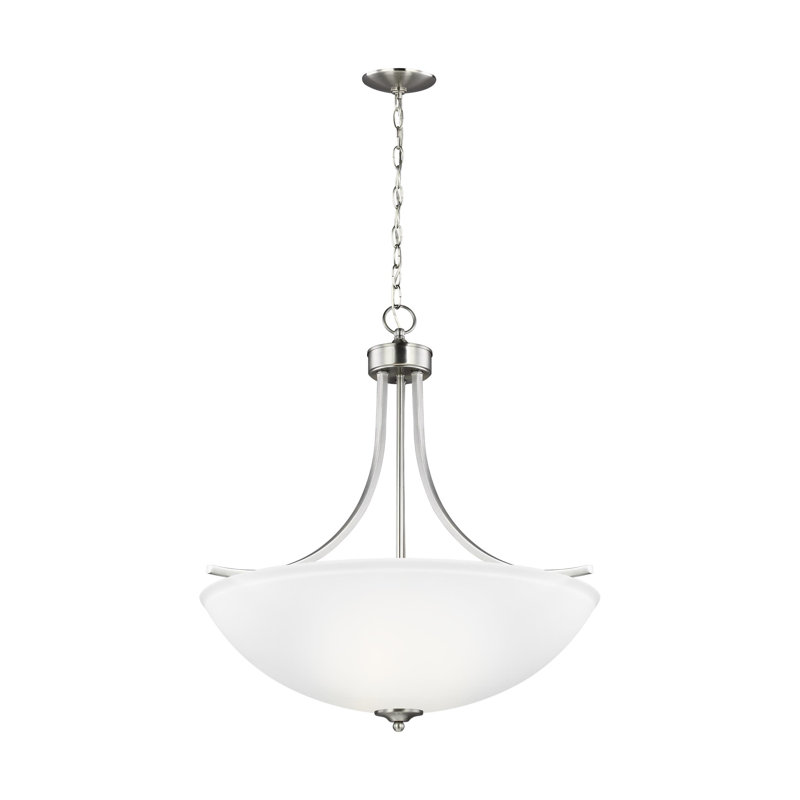 Luminaire suspendu à trois lumières Geary de Génération Lighting , 94.63" H x 18.63" L x 18.63" D, Nickel brossé, Oui