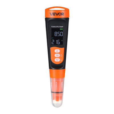 pH Meter, Accurate pH/EC (Conductivity)/TDS (ppm) Multi-Parameter Measurement, IP68 Waterproof Probe, Pocket Tester Kit with Calibration Powder Packets, VA Display, for Water Quality Testing