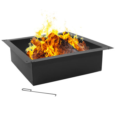 Insert de bordure de foyer carré en acier robuste de 30 po Houser DIY