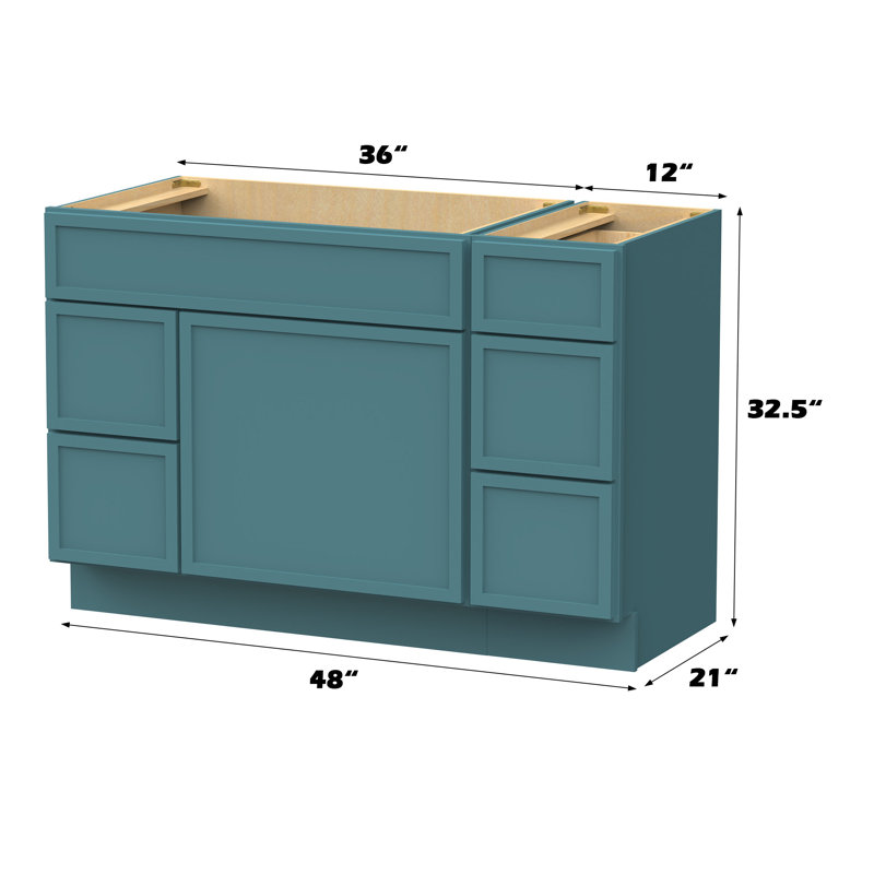 48'' Single Bathroom Vanity Base Only, Teal