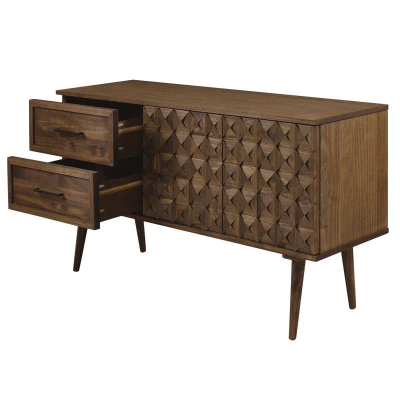 Buffet en bois massif 58 po Roisin, Brun