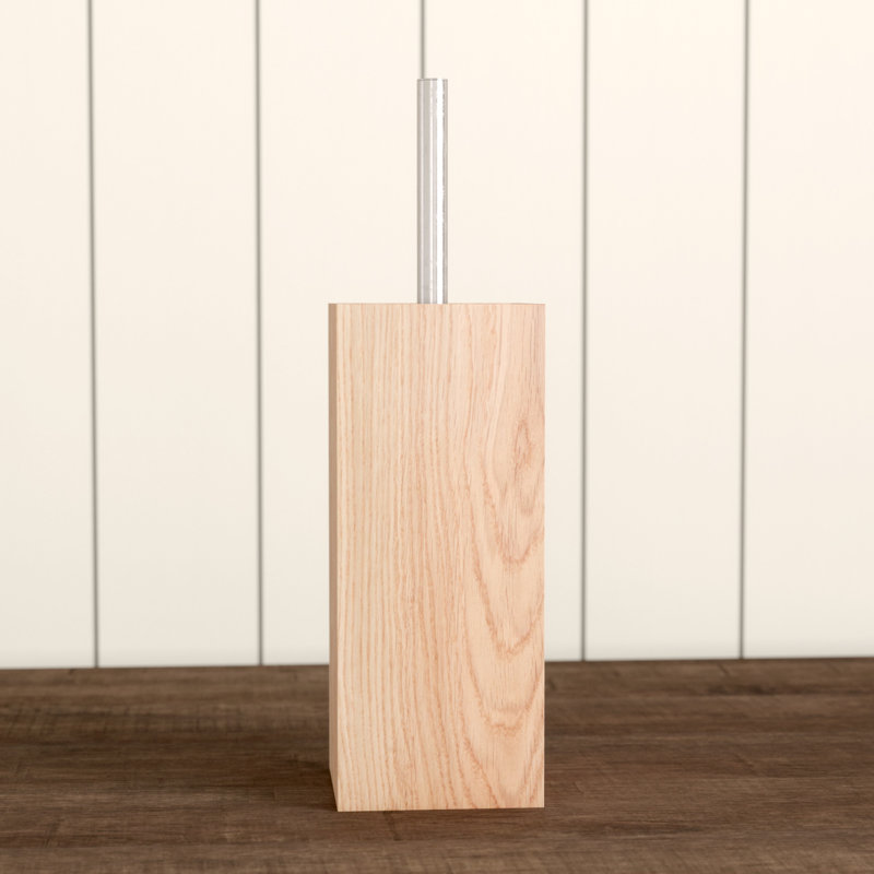 Ashford Free Standing Toilet Brush Holder, Natural Oak