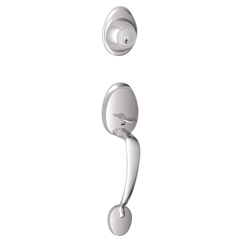 J Series Exterior Portion Handleset and Deadbolt (Interior Portion Sold Separately), Polished Chrome