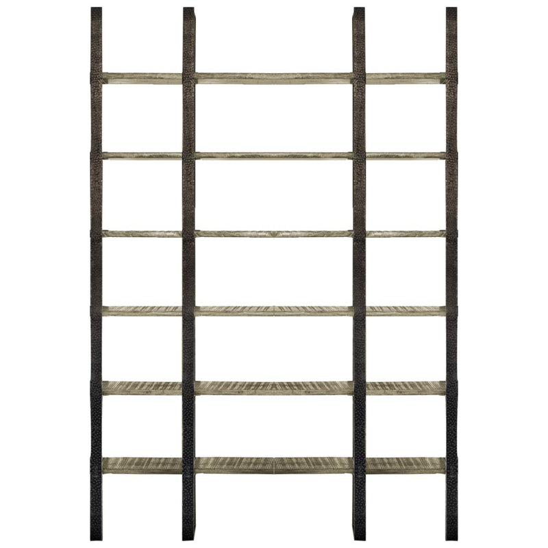Tauton II 90" Bookcase, Black/Dark Brown