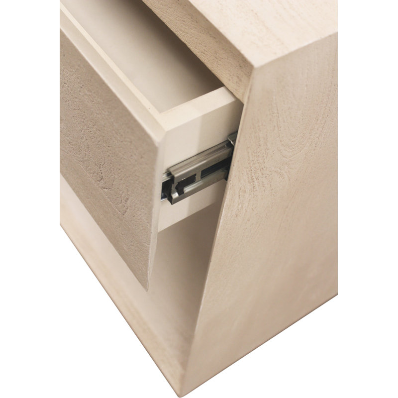 24" Natural Solid Wood One Drawer Nightstand