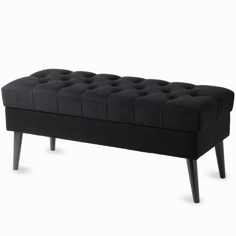Rothsville Solid Wood Accent Stool, Black