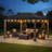Sunjoy 11 x 13 ft. Hardtop Gazebo Outdoor Black Steel Frame Gazebo with Skylight for Patio, Garden and Backyard Activities