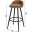 Ackeron Upholstered Counter Stool with Metal Frame-339416067
