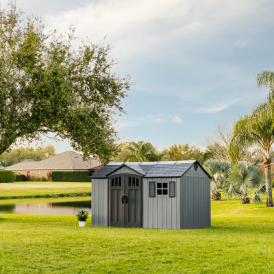 8 ft. W x 12 ft. D Outdoor Metal Storage Shed With Side Door Foundation Kit Included