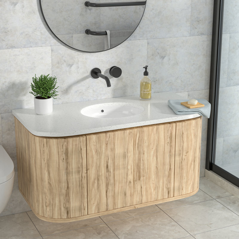 Kichae 18x15'' Ceramic Oval Undermount Bathroom Sink with Overflow