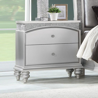 Table de chevet 2 tiroirs Platinum