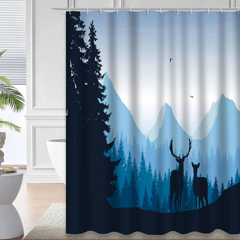 Rideau de douche Mountain Forest, L 72 po x l 78 po