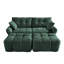 Ensemble de canapé 2 places avec 2 repose-pieds et coussins décoratifs en chenille moelleuse idéale pour un salon ou un dortoir-2053348486